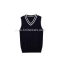 Boy's Knitted White Stripe School Vest